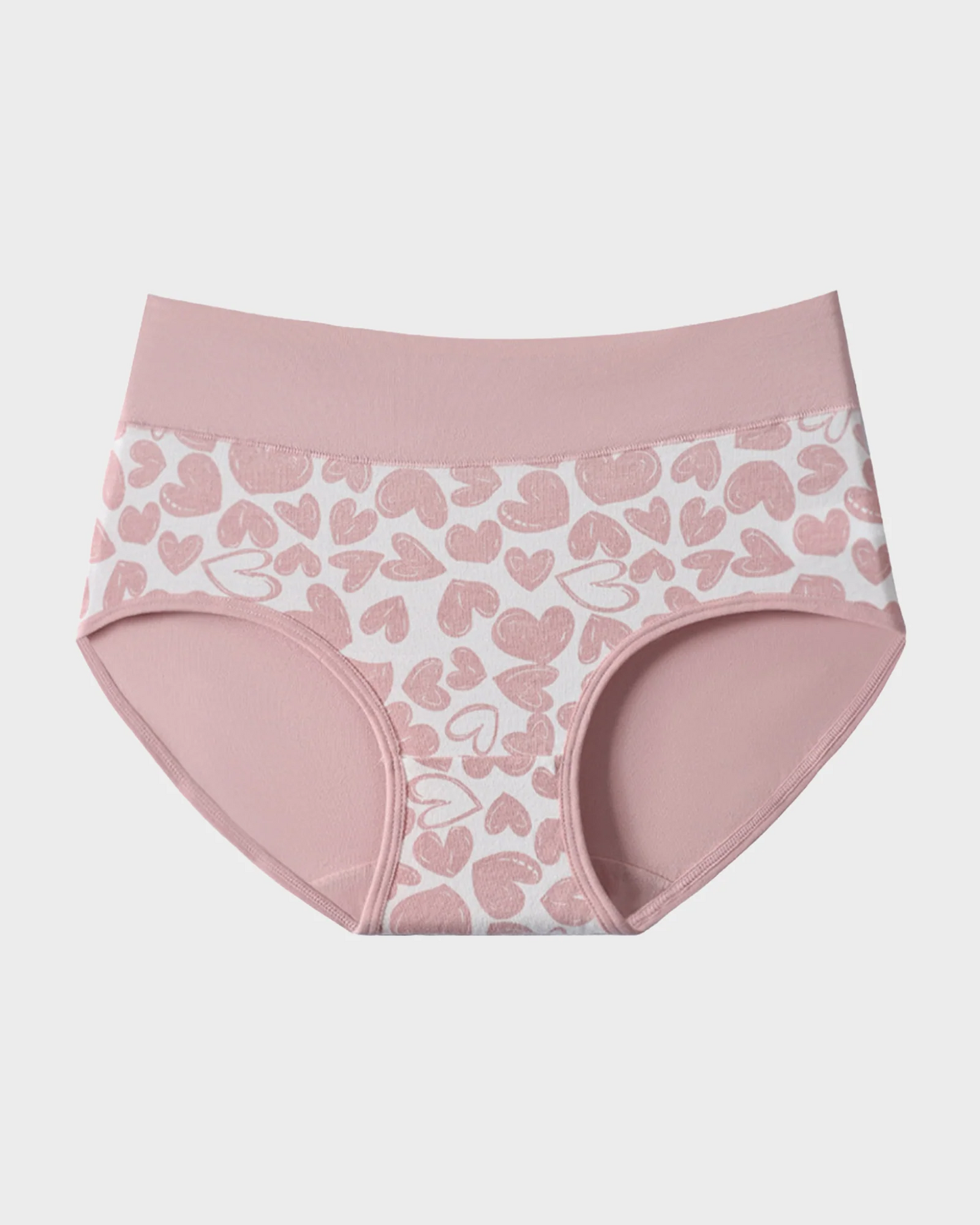 Soft Cotton Heart Print High-Waist Panties (6 Pack)