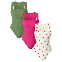 Green+Rose red+Strawberry Beige