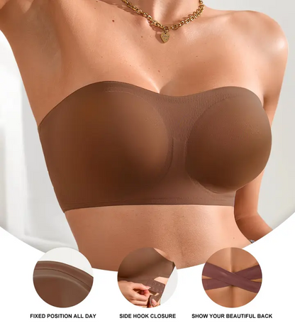 Non-Slip Crossover Side Hook Bandeau Bra