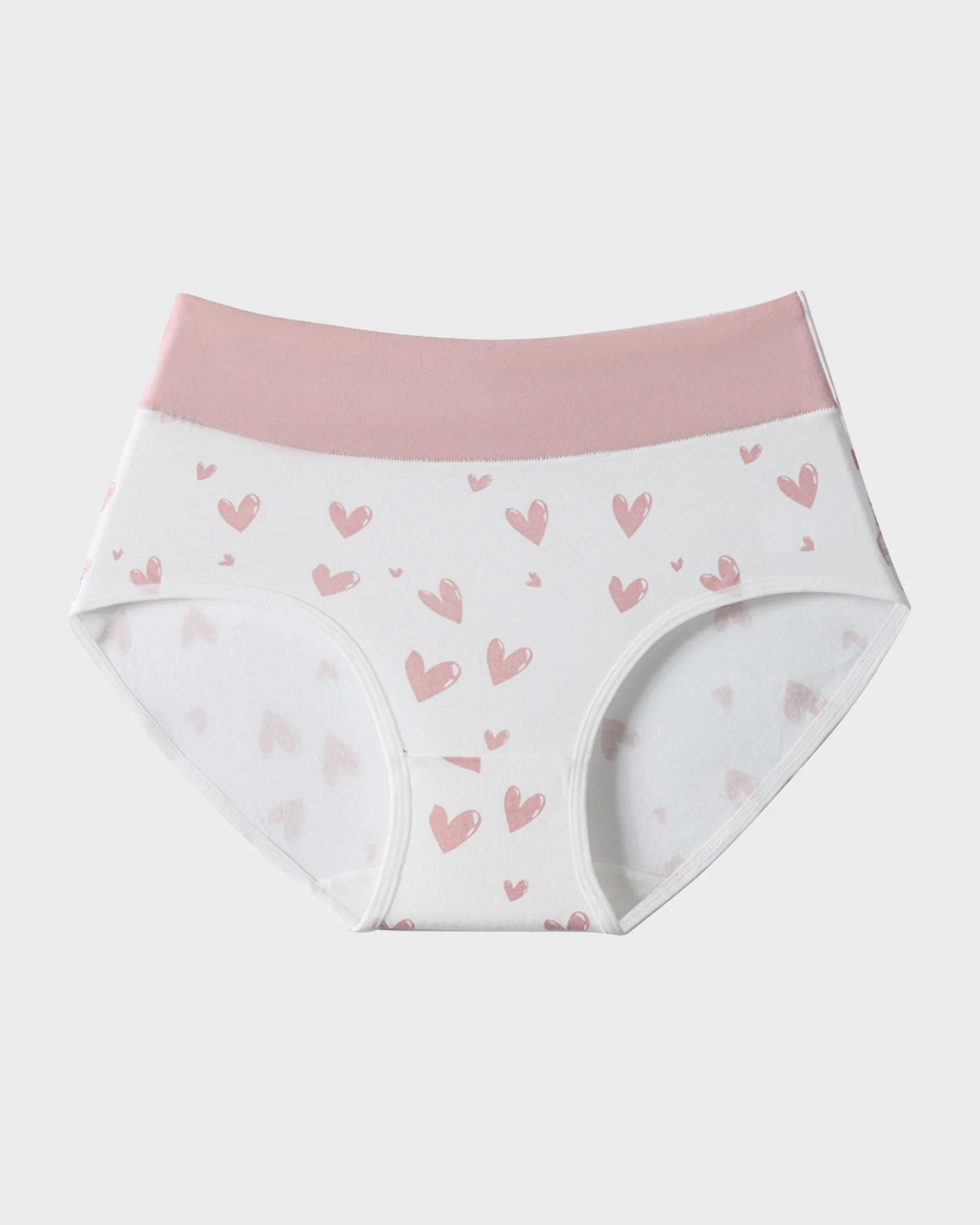 Soft Cotton Heart Print High-Waist Panties (6 Pack)
