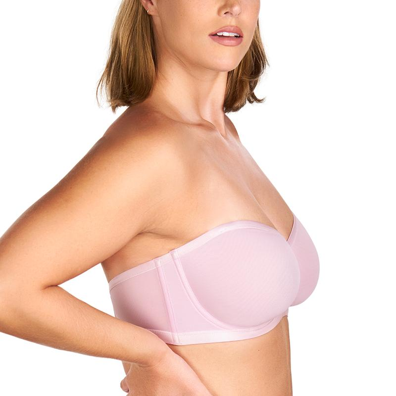 Strapless Mesh Underwire Balconette Bra
