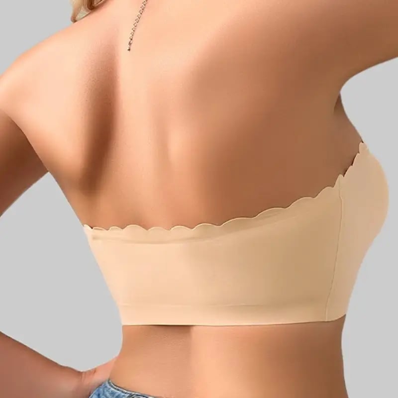 Nahtloser trägerloser Bandeau-BH mit Frontverschluss 