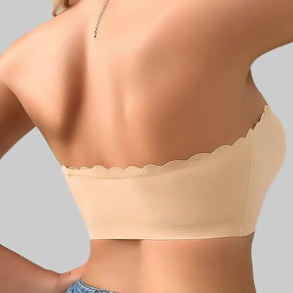 Nahtloser trägerloser Bandeau-BH mit Frontverschluss 