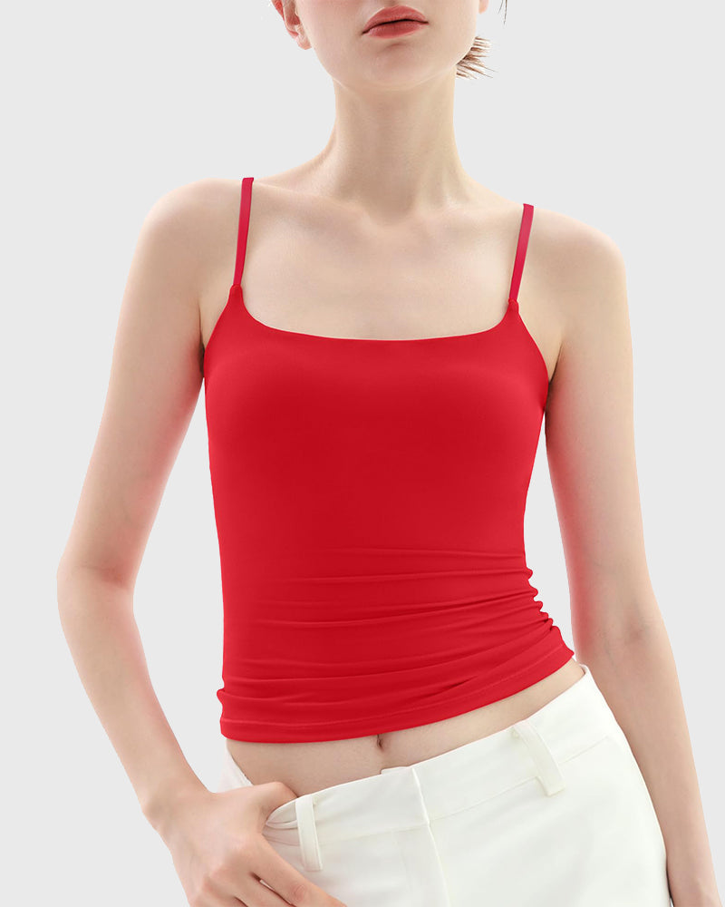 Minimalist Slim Tank Top – Square Neck & Adjustable Straps
