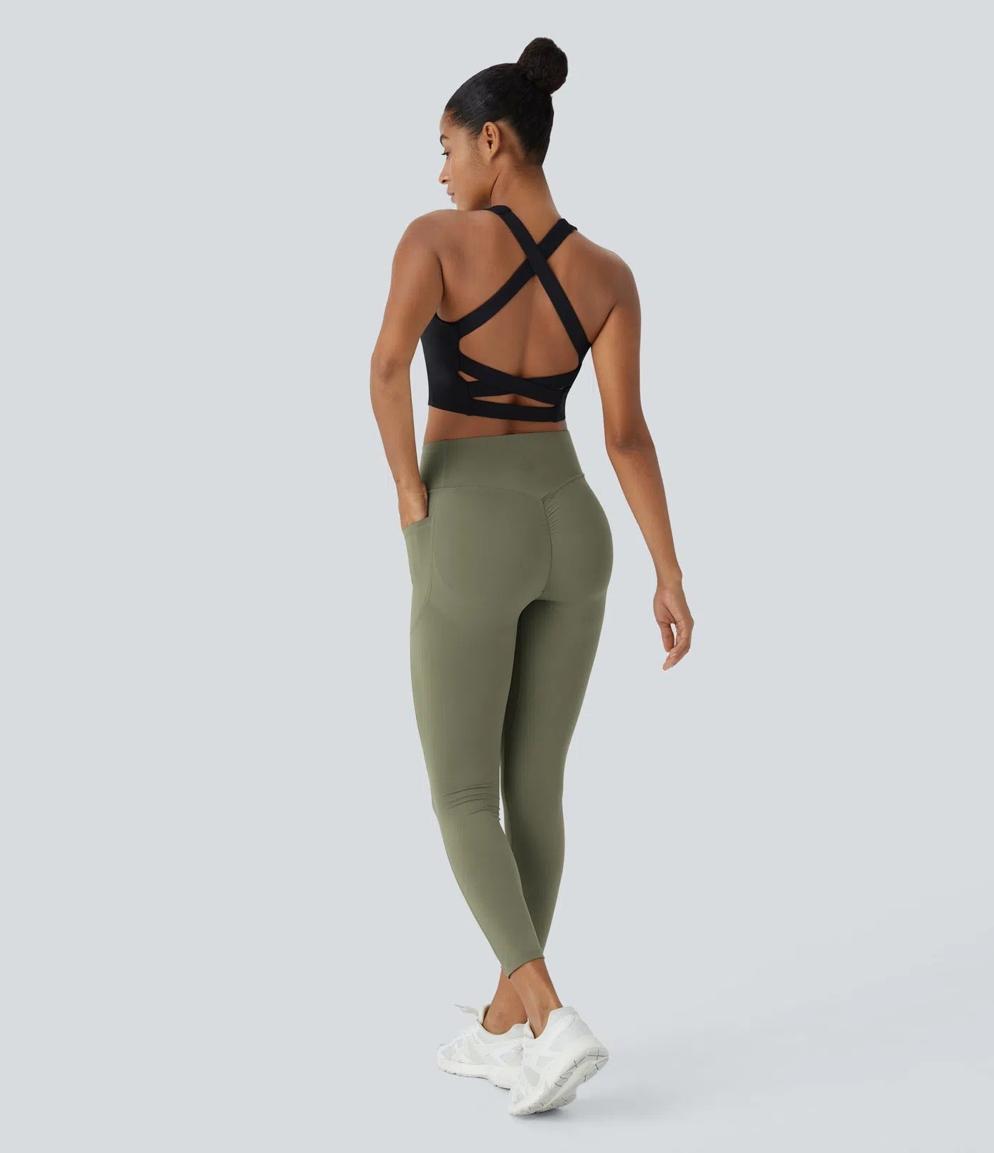 Hoch taillierte, bauchwegformende Trainingsleggings (2er-Pack)