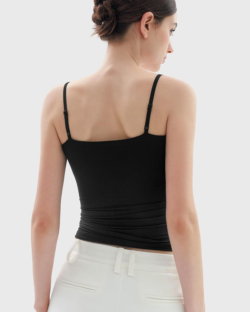 Minimalist Slim Tank Top – Square Neck & Adjustable Straps