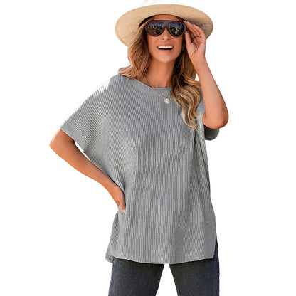Women's Oversized Loose Round Neck Knitted Top