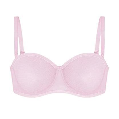 Strapless Mesh Underwire Balconette Bra
