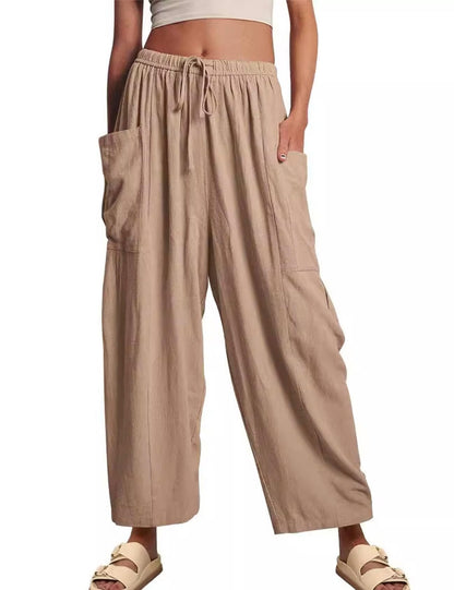 Women's Linen Casual Wide Leg Pants