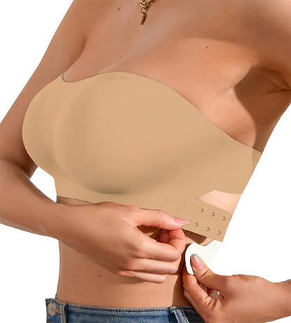 Non-Slip Crossover Side Hook Bandeau Bra