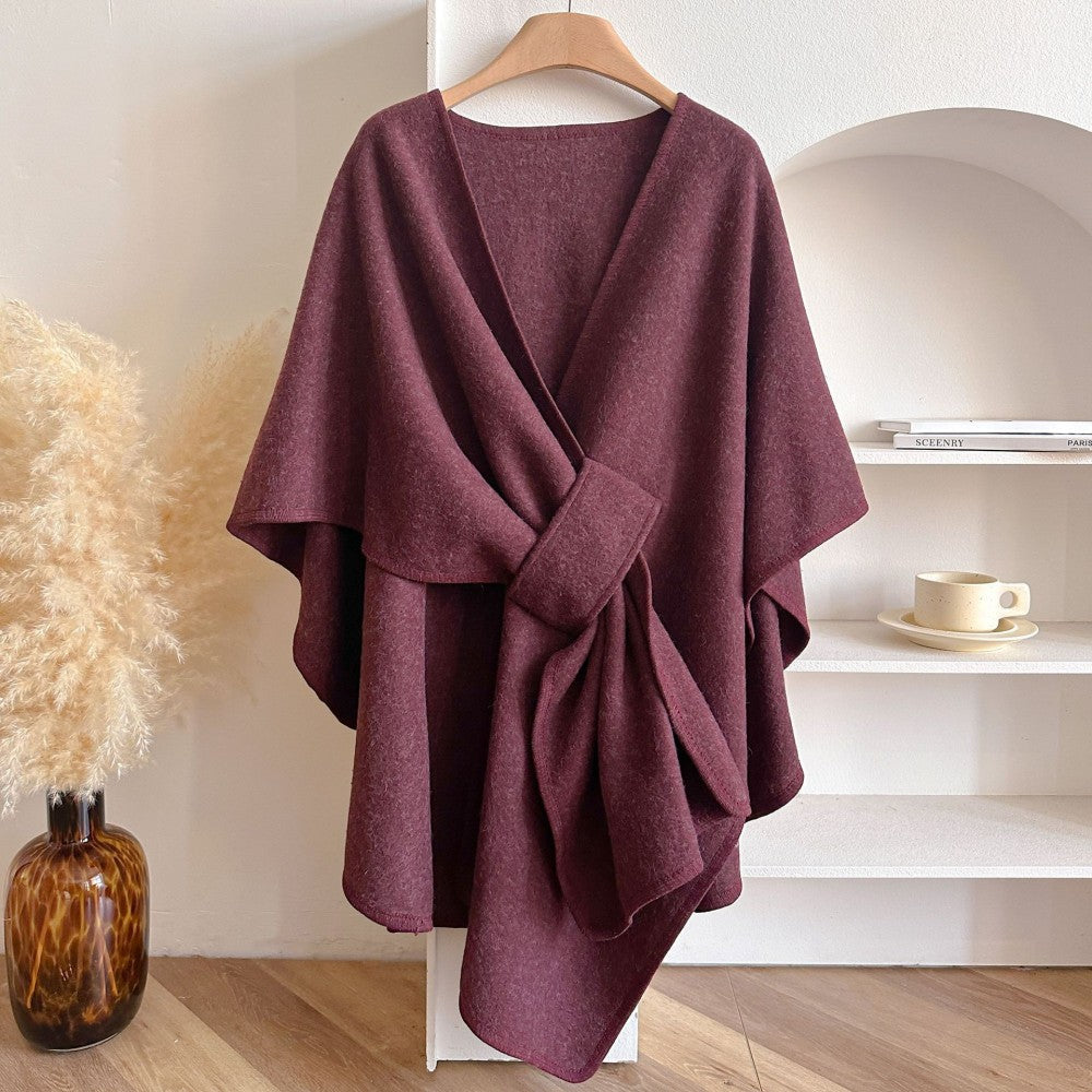 Women's Solid Color Cape Shawl Casual Elegant Wrap Shawl