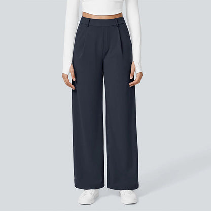 High-Waist Straight-Leg Work Pants Set