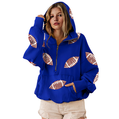 ‘Glam Kickoff’ Long Sleeve Zip Hoodie