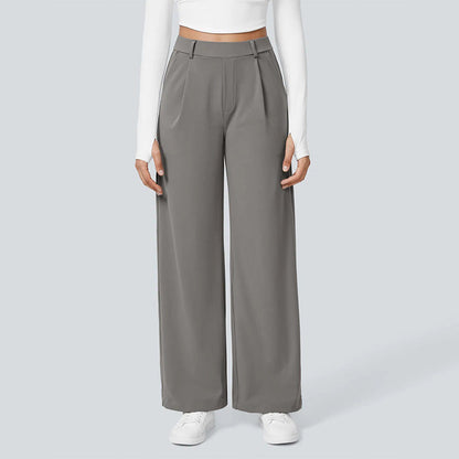 High-Waist Straight-Leg Work Pants Set