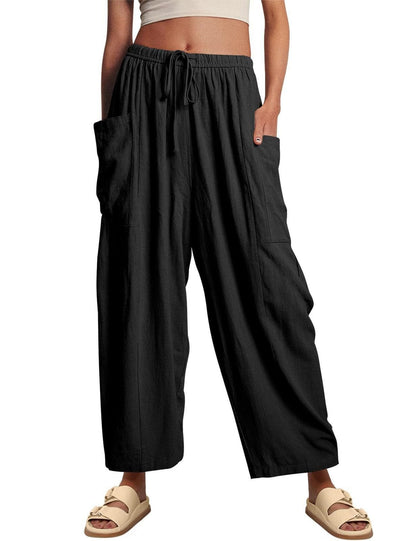 Women's Linen Casual Wide Leg Pants