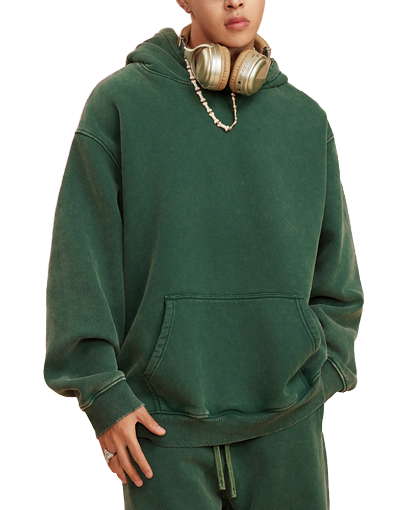 Oversized Unisex Acid Wash Hoodie Pullover
