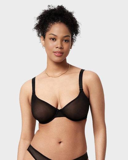 Seamless Mesh Unlined Underwire Bra