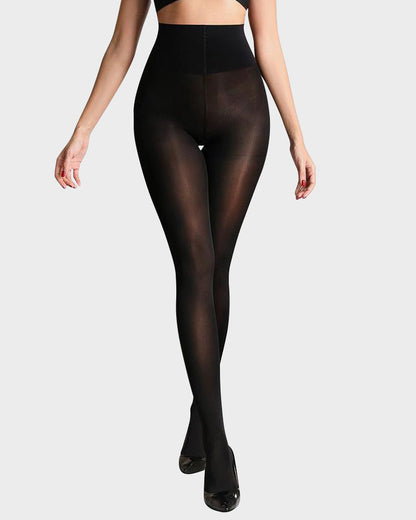 Slimming Semi-Sheer Black Tights