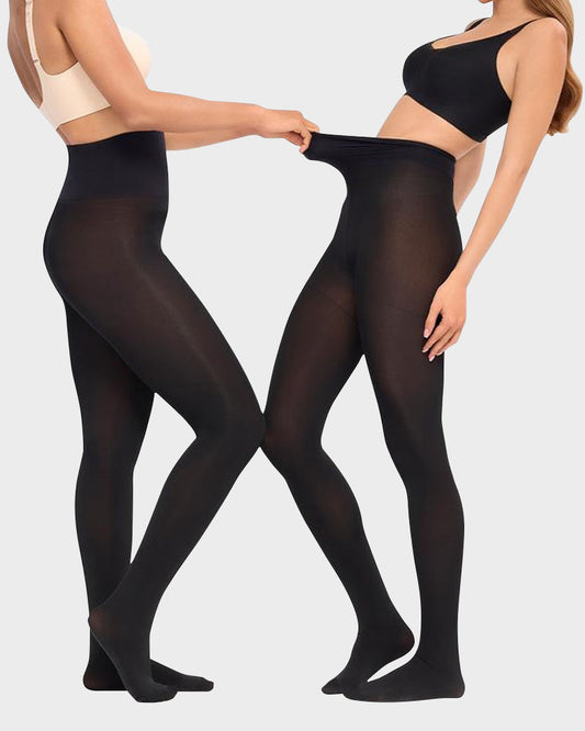 Slimming Semi-Sheer Black Tights
