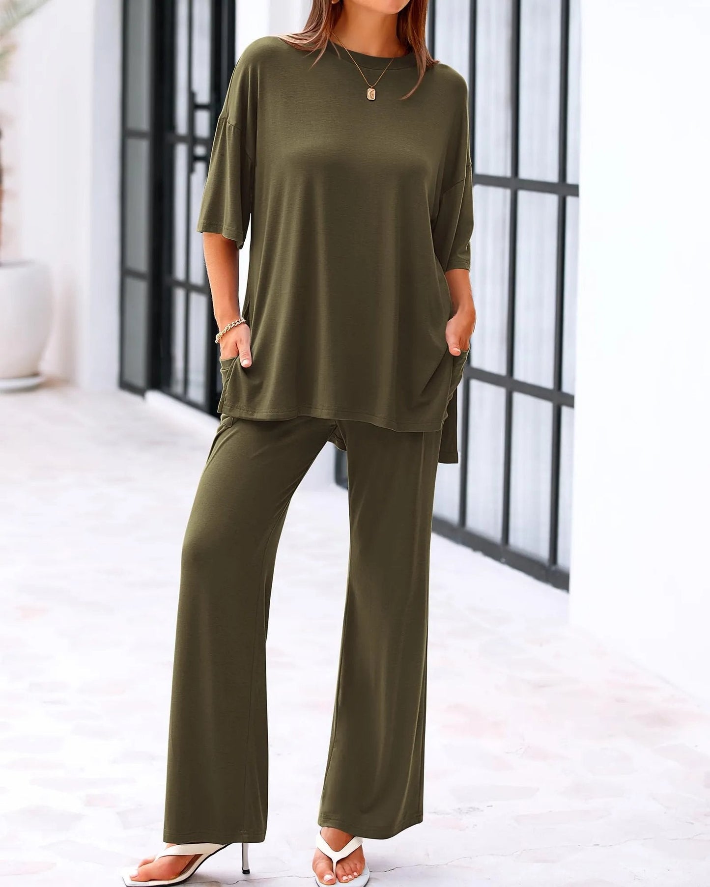 Casual Loose 2-Piece Top & Pants Set