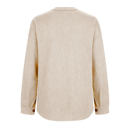 Women's Loose Fit Batwing Sleeve Waffle Knit Button Down Shirt Shacket Tops