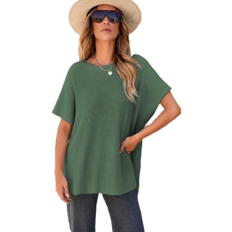 Women's Oversized Loose Round Neck Knitted Top