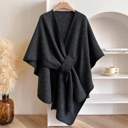 Women's Solid Color Cape Shawl Casual Elegant Wrap Shawl