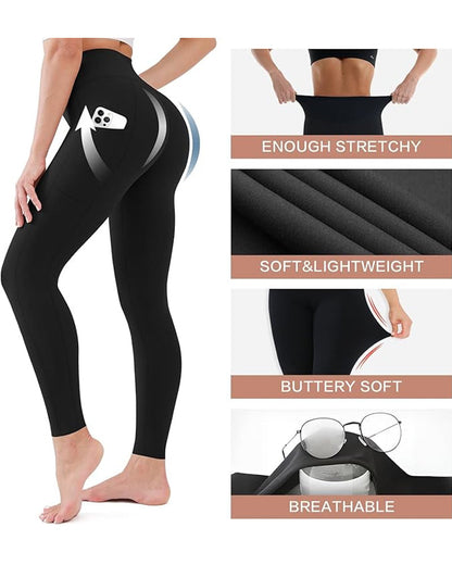 Hoch taillierte, bauchwegformende Trainingsleggings (2er-Pack)
